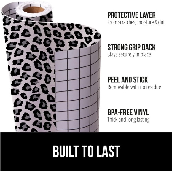 NWT Two Rolls Gorilla Grip Peel & Stick Paper Liner 19.5 in x 20 FT gray leopard - Picture 2 of 10